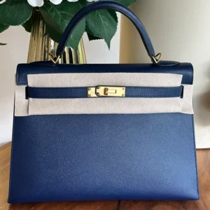 Hermes Kelly 32 Sellier Blue Sapphire