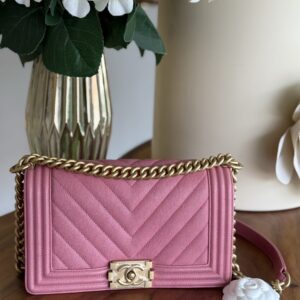 CHANEL BOY bag Chevron pink